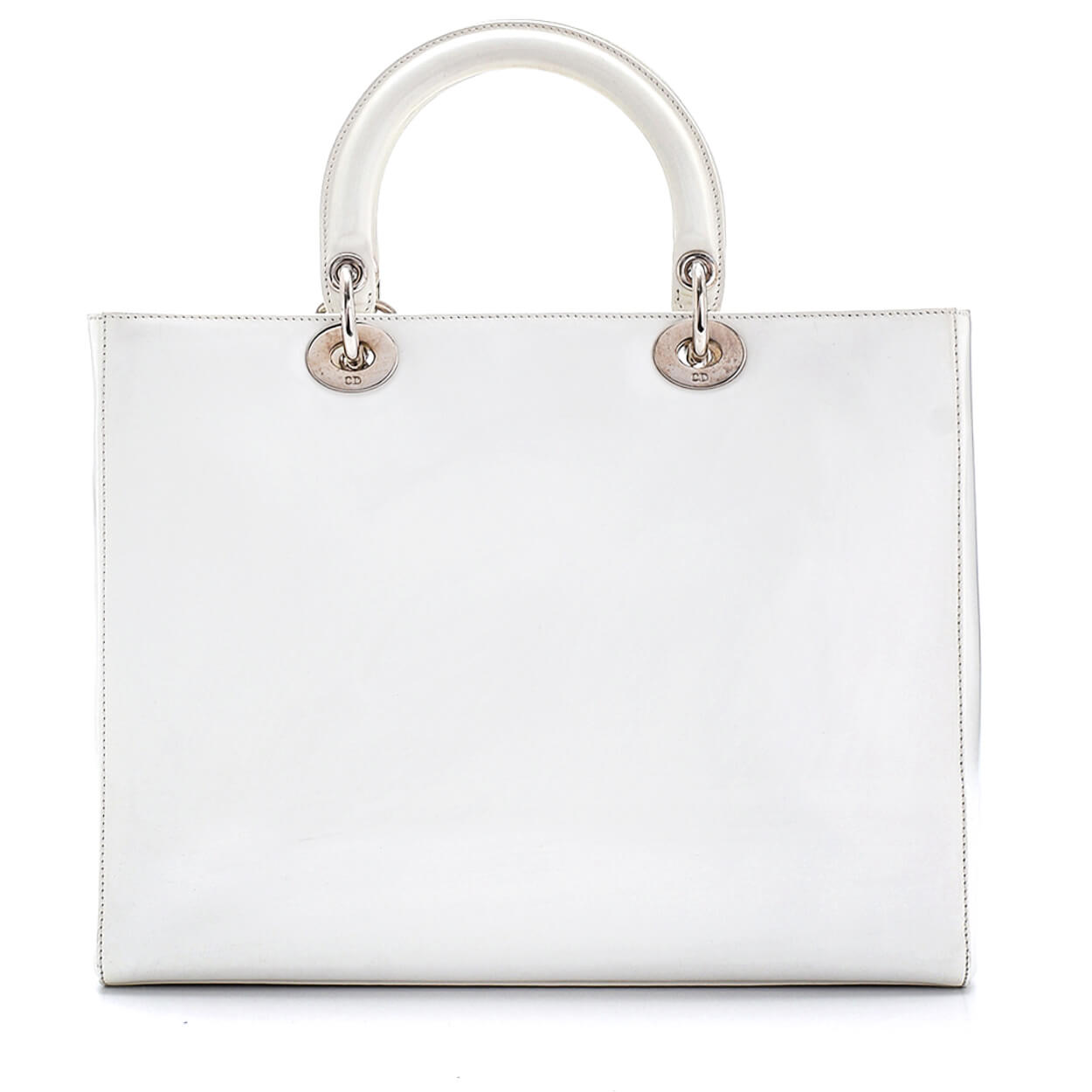 Christian Dior - White Calfskin Leather Lady Dior Medium Bag